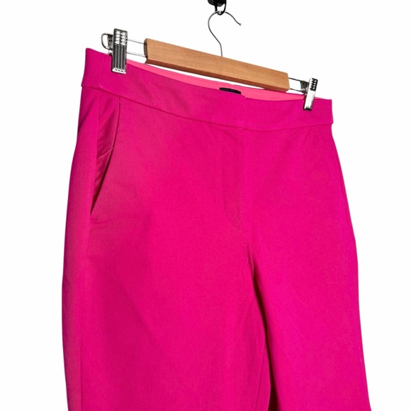 J. Crew Bright Pink Kelsey Cropped Flare Pants Size 8 - Picture 4 of 9